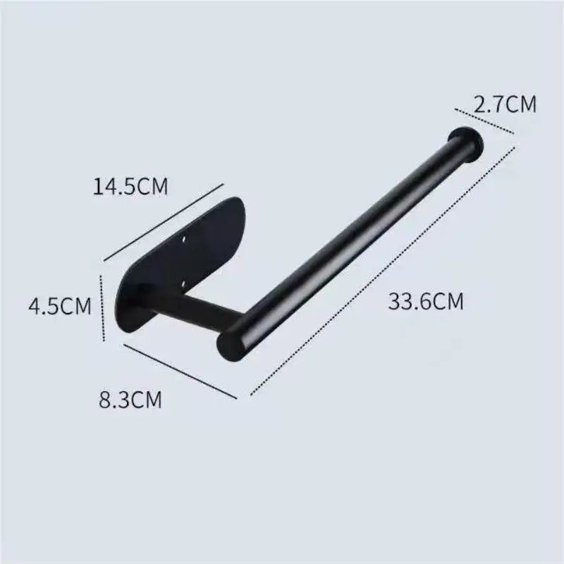 Stainless Steel Silver / Black Paper Towel Wipe Hanging Rack Can Store Cling Film Wipes Roll Paper Rack For The Kitchen Bathroom Leedoar