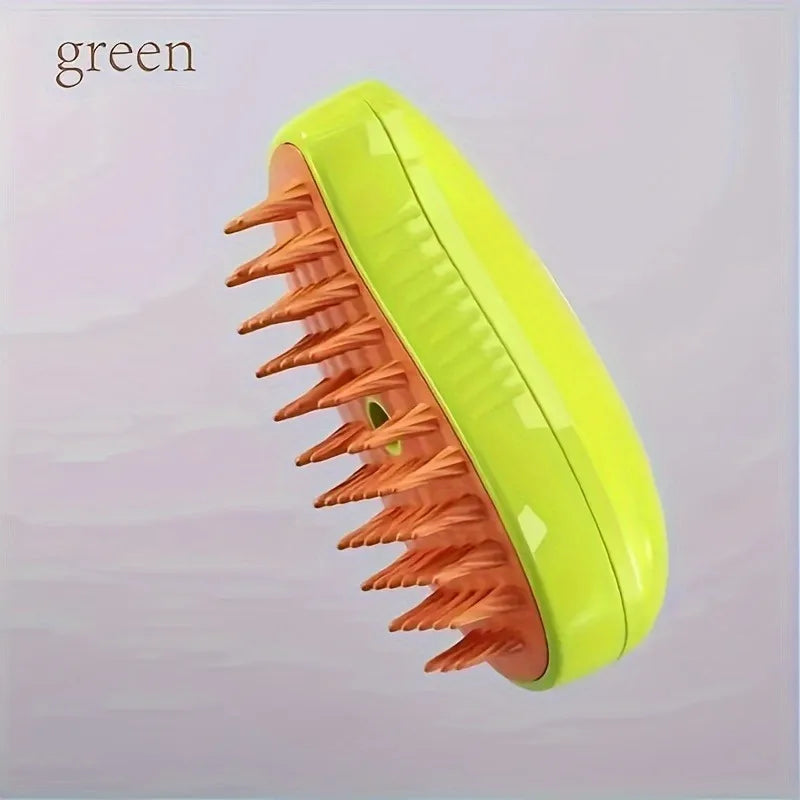 Steamy Dog Brush Electric Spray Cat Hair Brush 3 In1 Dog Steamer Brush for Massage Pet Grooming Removing Tangled and Loose Hair Leedoar