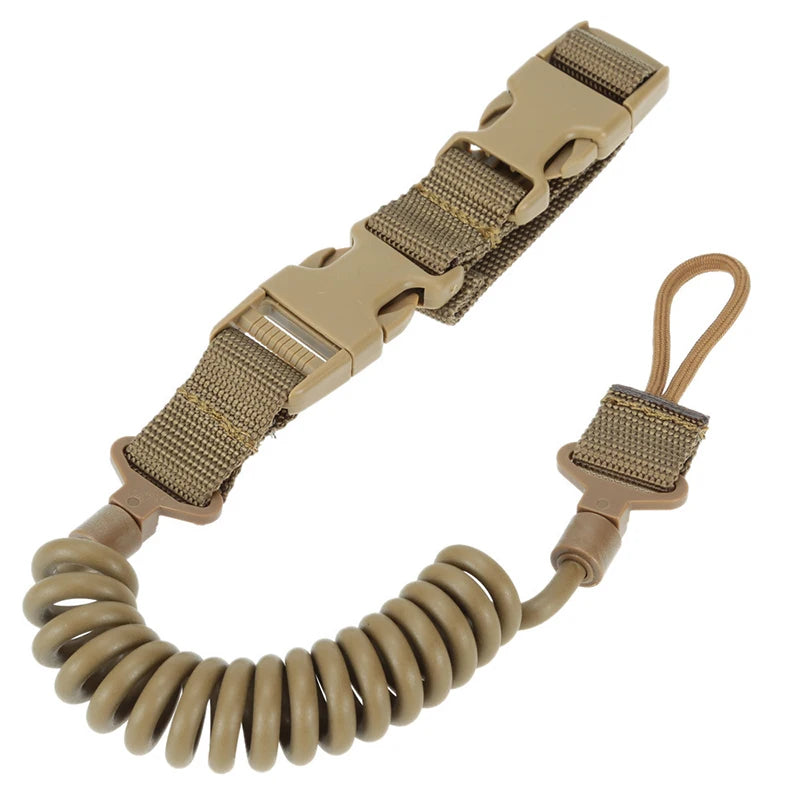 Tactical Anti-lost Elastic Lanyard Rope Spring Safety Strap Rope For Key Ring Chain Flashlight Hunting Accessories Leedoar