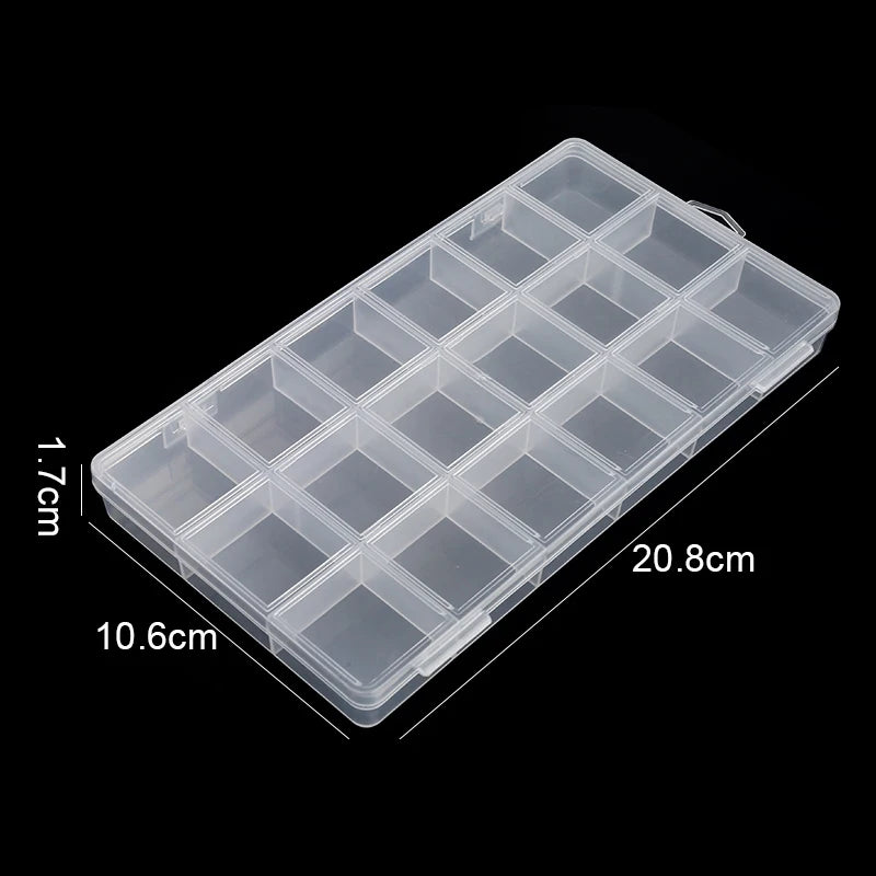 Transparent Storage Container Jewelry Box Clear Plastic Organizer Box Empty Earring Storage Organizer Display Case for Beads Leedoar