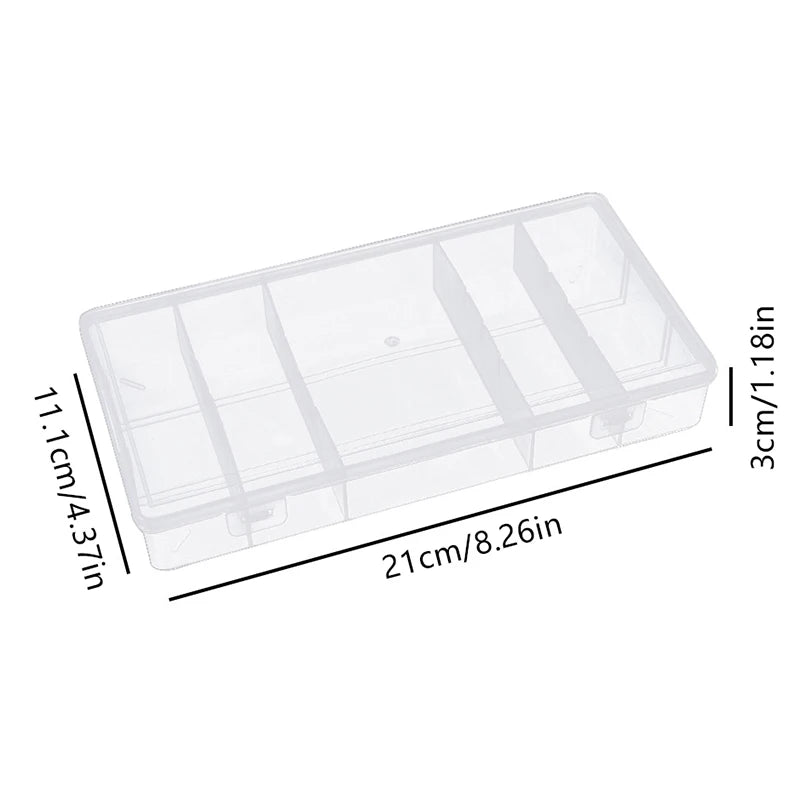 Transparent With Cover Rectangle Vertical 5 Grid Eyelash Extension Tool Storage Box Glue Tweezer Holder Makeup Organizer Leedoar