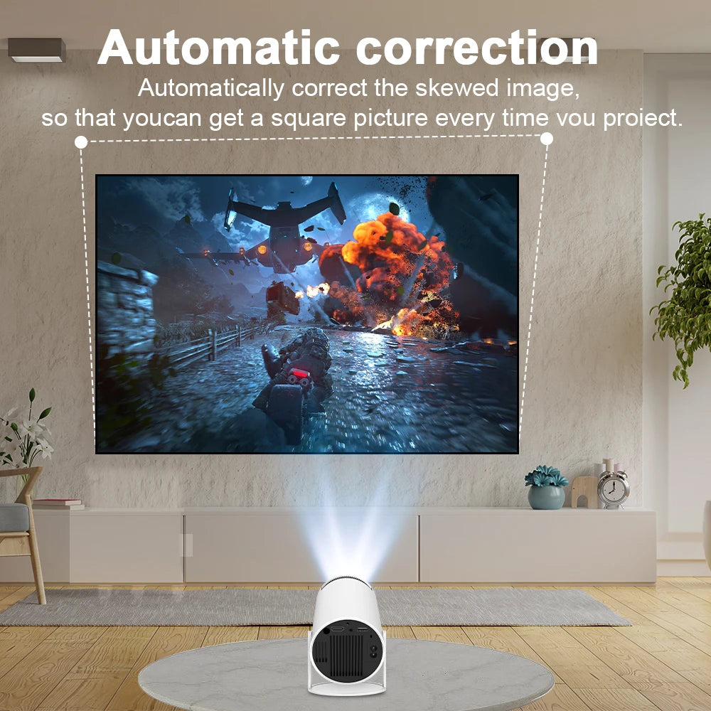 Transpeed 4K Wifi6 Projector Android 11.0 200 ANSI Dual WIFI Allwinner H713 BT5.0 1280*720P Home Cinema Outdoor portable Leedoar