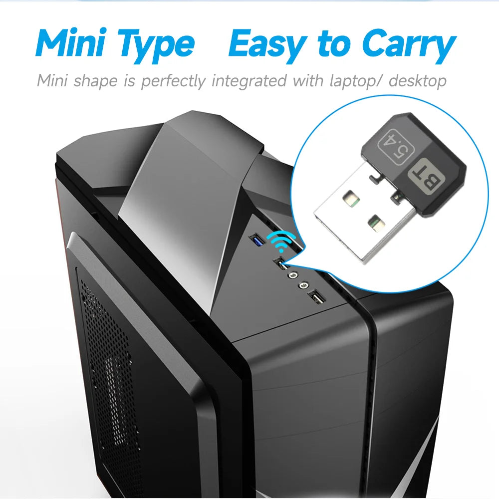 USB Bluetooth 5.4 5.3 Dongle Adapter for PC Speaker Wireless Mouse Keyboard Music Audio Receiver Transmitter Drive free Leedoar