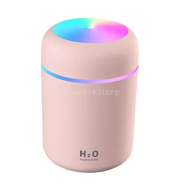 USB Cool Mist Sprayer Portable 300ml Electric Air Humidifier Aroma Oil Diffuser with Colorful Night Light for Home Car Leedoar