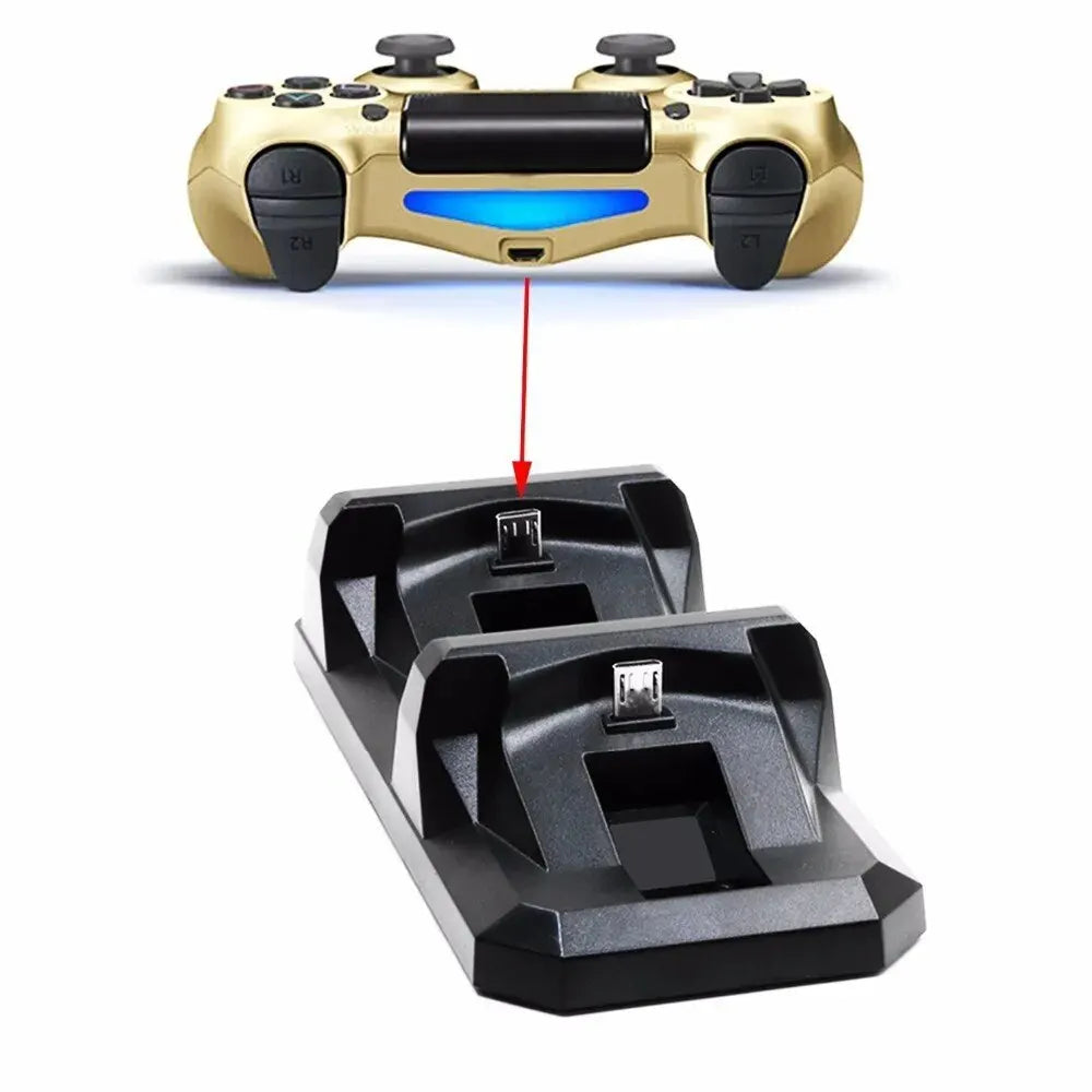 USB Dual Charge Dock For PS4 Controller Gaming Charging Stand Holder For Sony PlayStation 4 Wireless Gamepad Controle Charger Leedoar