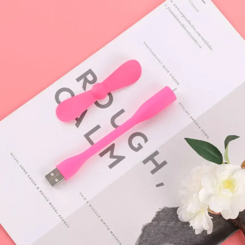 USB Small Fan Flexible Bendable Fan For Power Bank Laptop PC AC Charger Portable Hand Cool Mini Fan For Computer Summer Gadget Leedoar