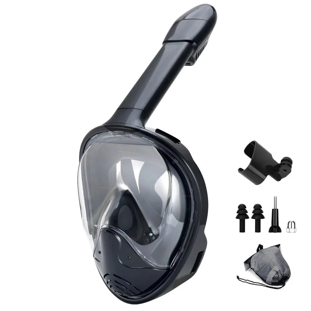 Underwater Snorkeling Full Face Children Swimming Mask Set Scuba Diving Respirator Masks Anti Fog Safe Breathing for Kids Adult Leedoar