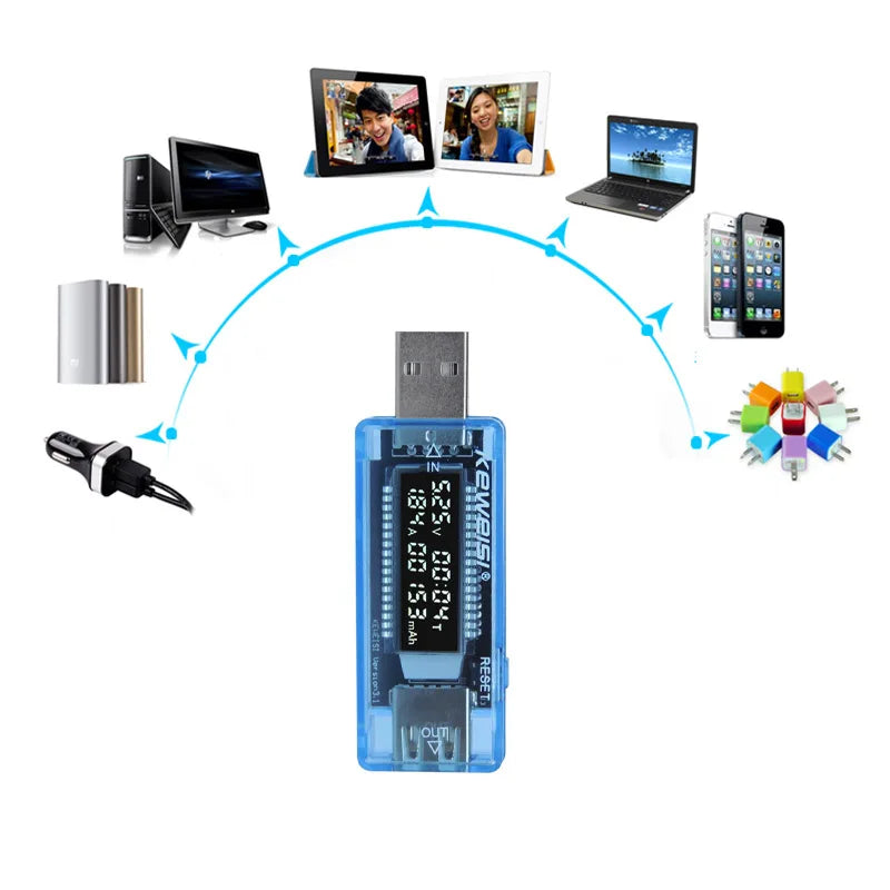 Voltage Meters Current Voltage Capacity Battery Tester USB Volt Current Voltage Doctor Charger Capacity Tester Meter Power Bank Leedoar