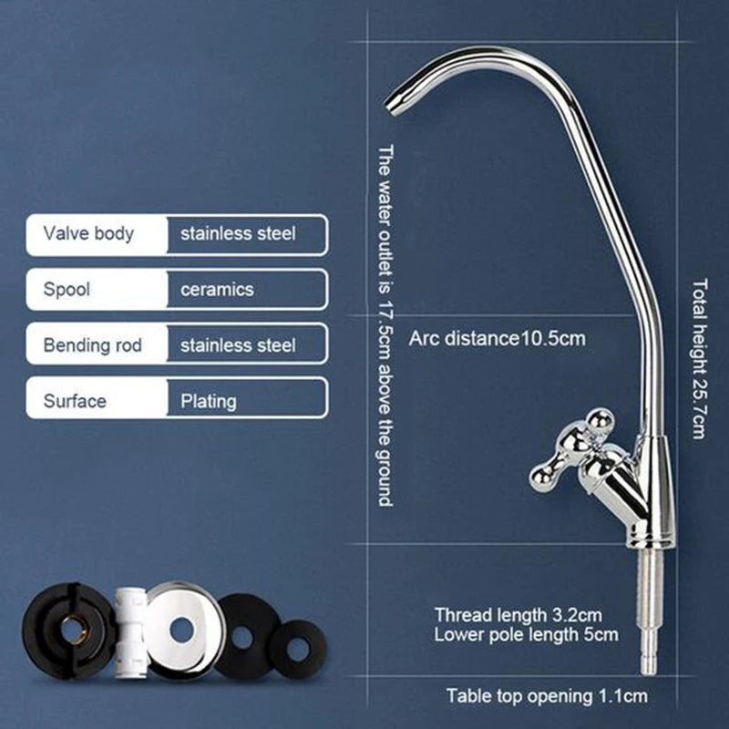 Water Filter Purifier Faucet, Lead-Free Filtered Faucet Fits Reverse Osmosis Units or Water Filtration System Kitchen RO Faucet Leedoar