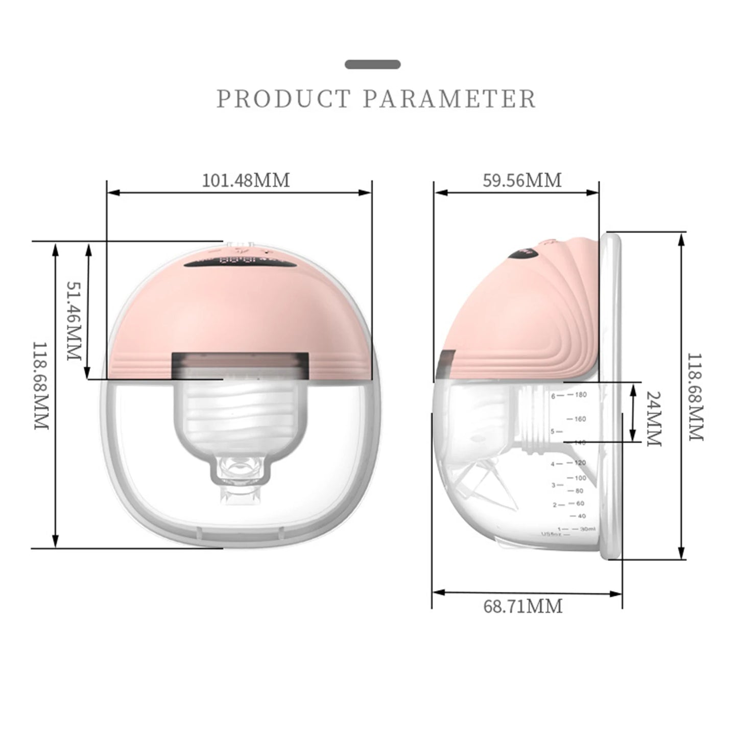 Wearable Breast Pump Super Silent Hands Free Electric Breast Pump Comfort Milk Collector for Breastfeeding with 24mm Flange Leedoar