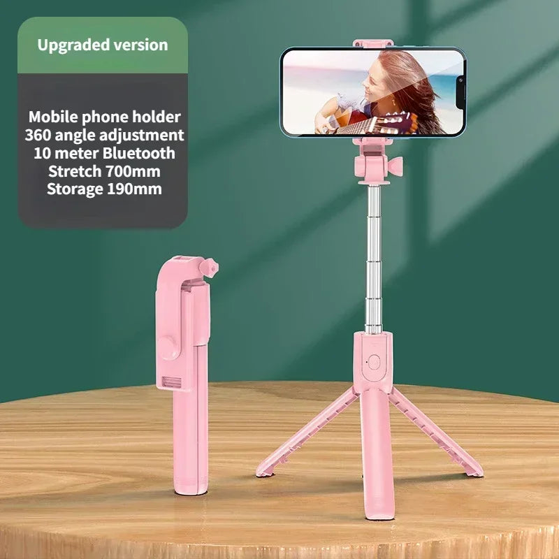 Wireless Selfie Stick Tripod Stand with Light Bluetooth Remote Extendable Tripod for iPhone Mobile Phone Tiktok Live Streaming Leedoar