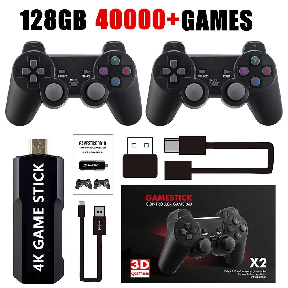 X2 Plus 256G 50000 Games GD10 Pro 4K Game Stick 3D HD Retro Video Game Console Wireless Controller TV 50 Emulator For PS1/N64/DC Leedoar