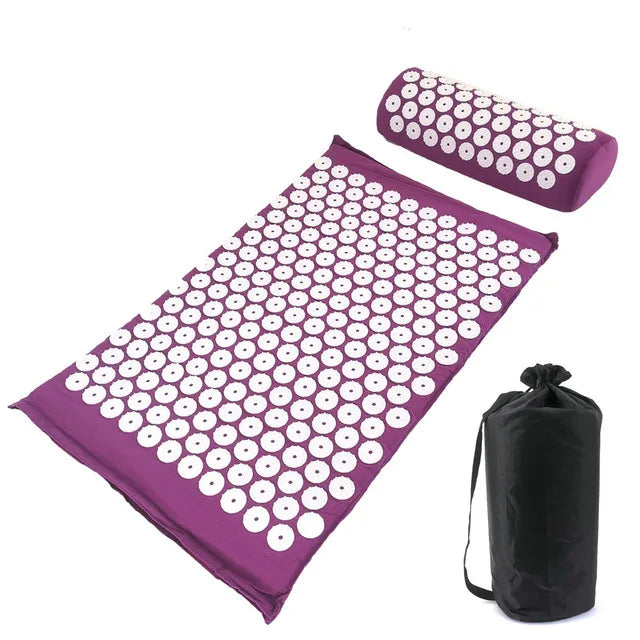 Yoga Massage Pads with Large Touchpoints for Better Neck Back and Foot Massage Household Massage Pillows in Purple Color Leedoar