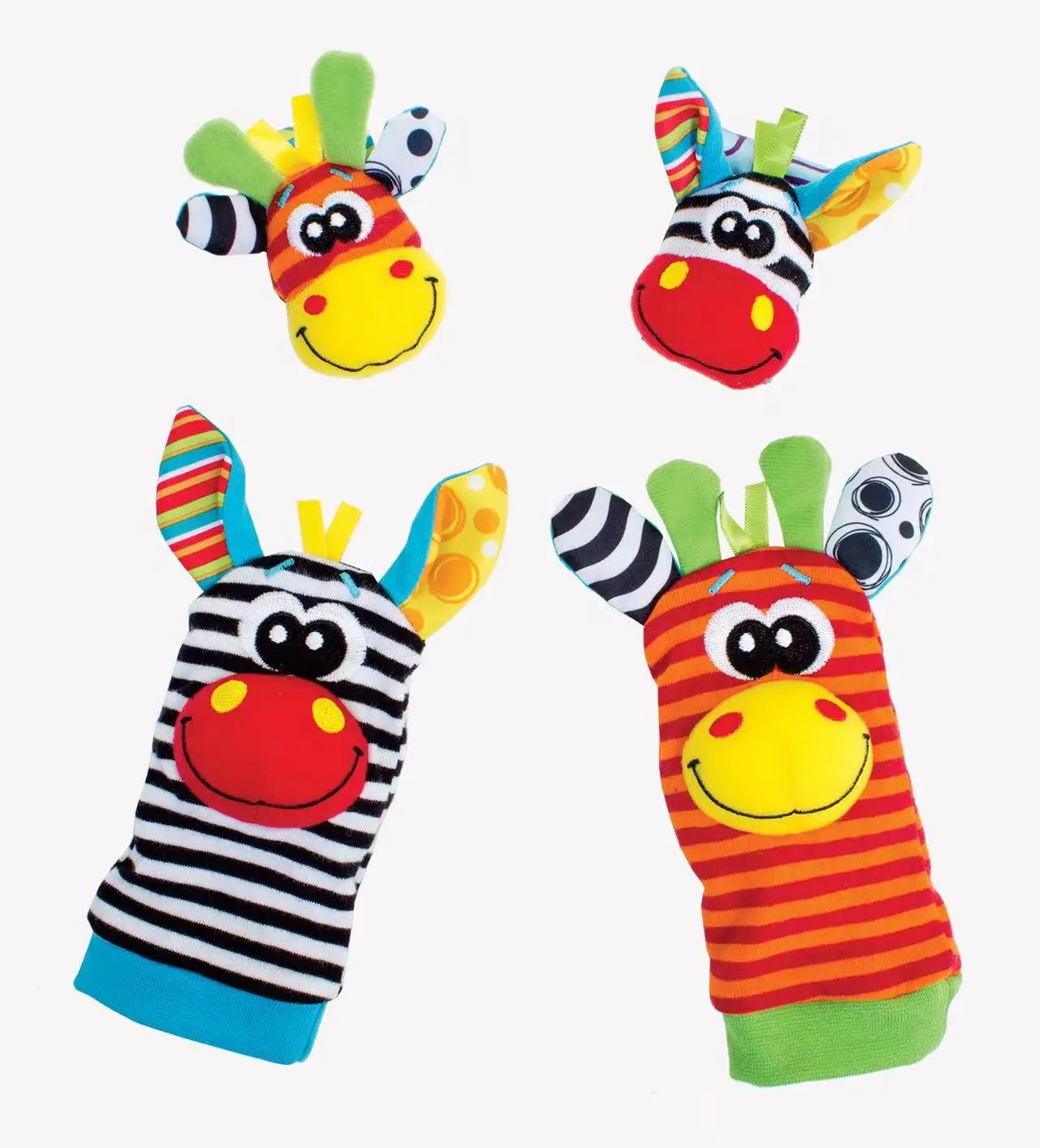 0-12 Months Baby Rattles Toys Animal Socks Wrist Strap +Rattle Baby Foot Socks Bug Wrist Strap Toddler Socks Pacifier Toys Leedoar