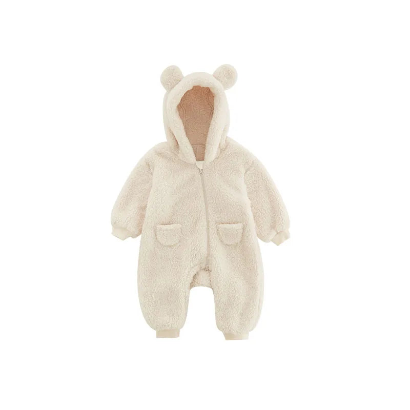 0-2Y Newborn Baby Rompers Spring Autumn Warm Fleece Baby Boys Costume Baby Girls Clothing Animal Overall Baby Outwear Jumpsuits Leedoar