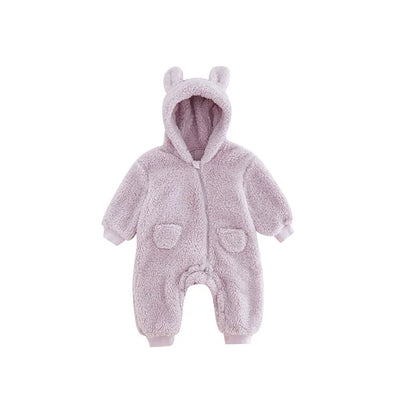 0-2Y Newborn Baby Rompers Spring Autumn Warm Fleece Baby Boys Costume Baby Girls Clothing Animal Overall Baby Outwear Jumpsuits Leedoar