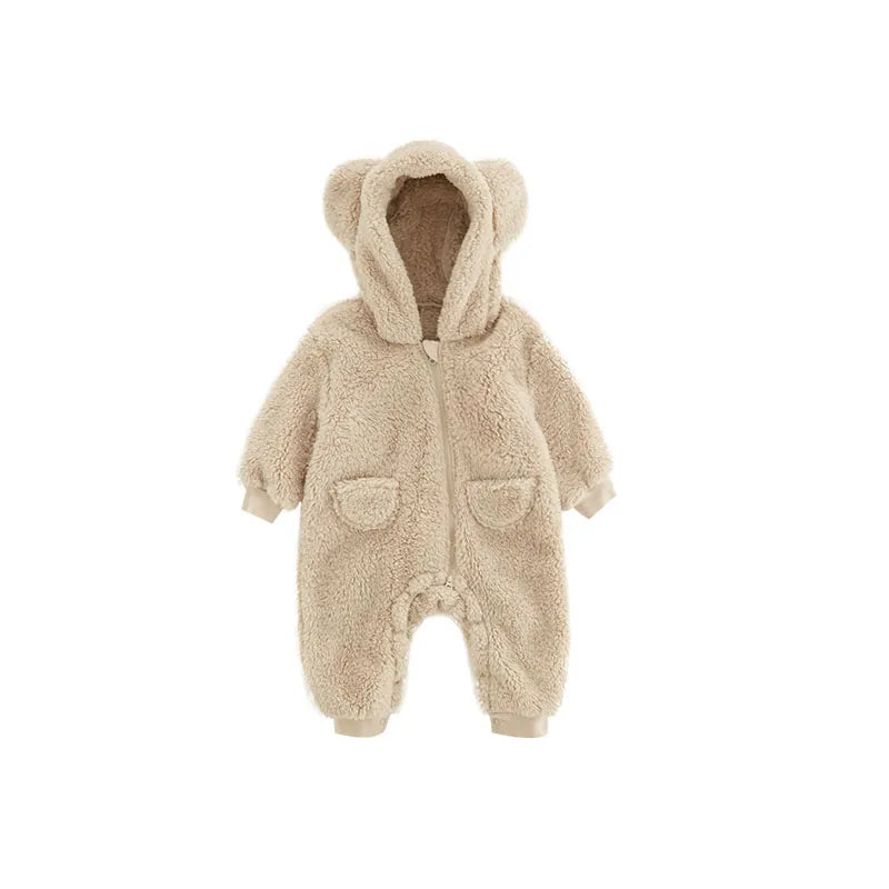 0-2Y Newborn Baby Rompers Spring Autumn Warm Fleece Baby Boys Costume Baby Girls Clothing Animal Overall Baby Outwear Jumpsuits Leedoar