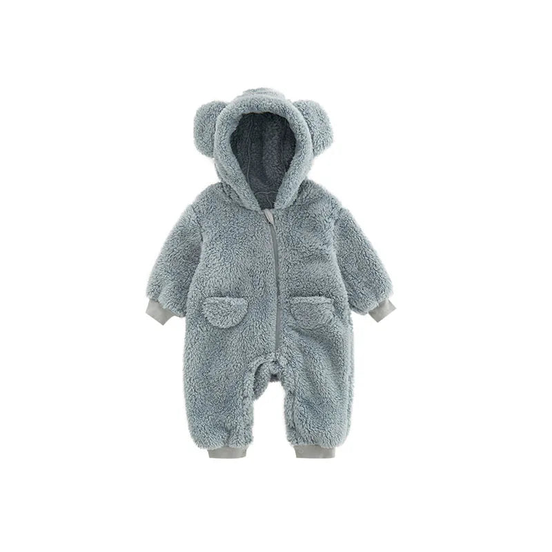 0-2Y Newborn Baby Rompers Spring Autumn Warm Fleece Baby Boys Costume Baby Girls Clothing Animal Overall Baby Outwear Jumpsuits Leedoar