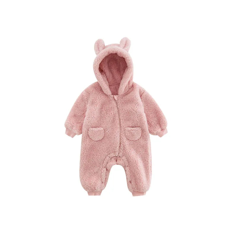 0-2Y Newborn Baby Rompers Spring Autumn Warm Fleece Baby Boys Costume Baby Girls Clothing Animal Overall Baby Outwear Jumpsuits Leedoar