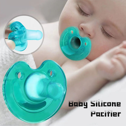 0-3 Years Silicone Round Pacifier Anti-Buck Teeth Teether Pacifier Chain Newborn Birthday Gift Bisphenol A Free