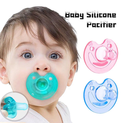 0-3 Years Silicone Round Pacifier Anti-Buck Teeth Teether Pacifier Chain Newborn Birthday Gift Bisphenol A Free