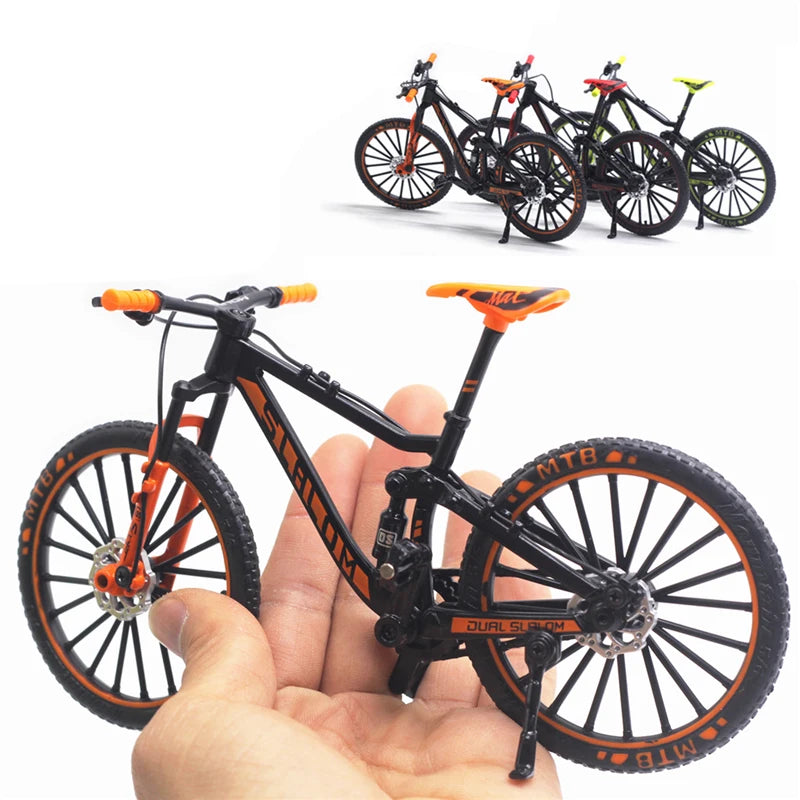 1:10 Mini Finger Mountain Bike Diecast Model Alloy Bicycle Simulation Collection Die Casting Racing Metal Bike Toys for boy Leedoar