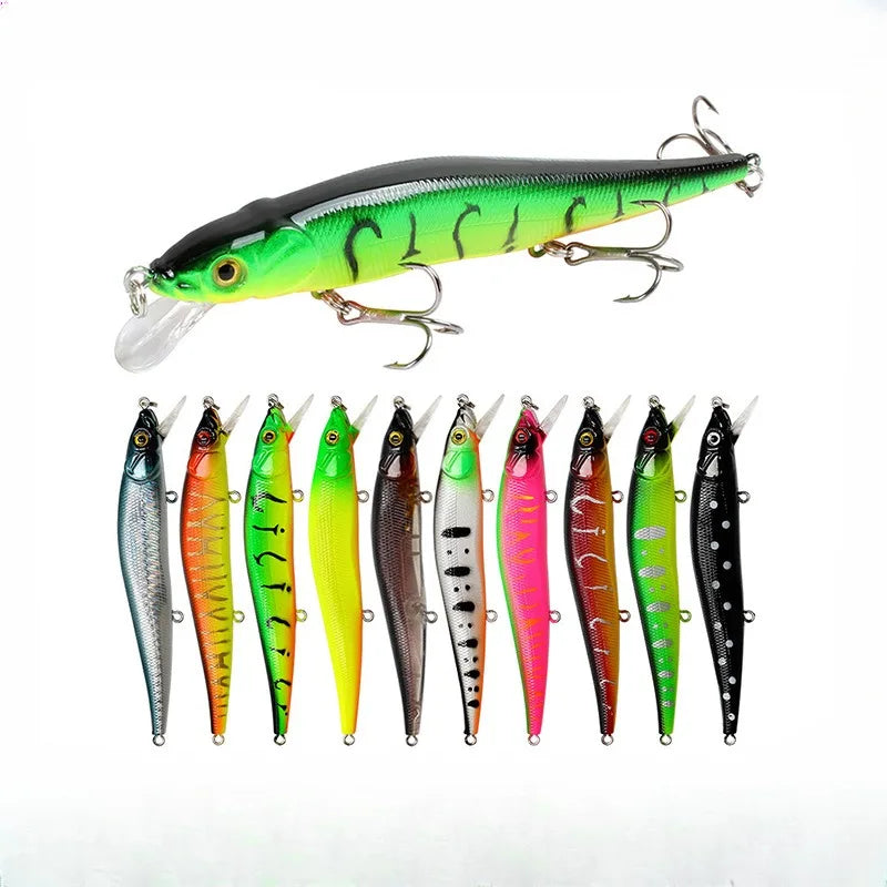 1/10 Pcs Isca De Pesca 11,5 cm/14g Minnow Crankbait Wobblers 3D Olhos Perch Isca Artificial Pike Carp Isca Swim Bait Pesca Pesca 