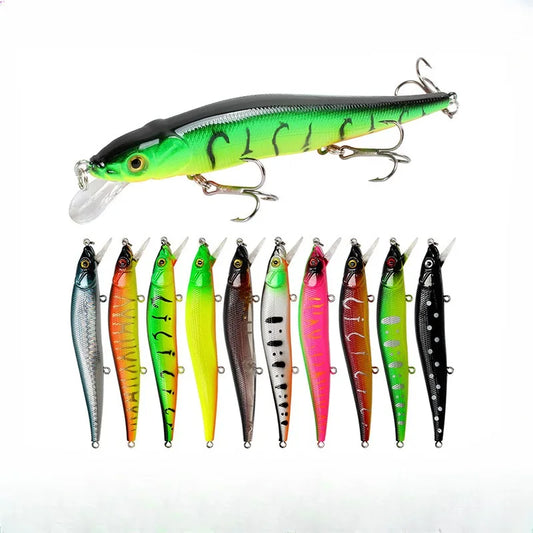 1/10 Pcs Fishing Lure 11.5cm/14g Minnow Crankbait Wobblers 3D Eyes Perch Artificial Bait Pike Carp Bait Swim Bait Fishing Pesca