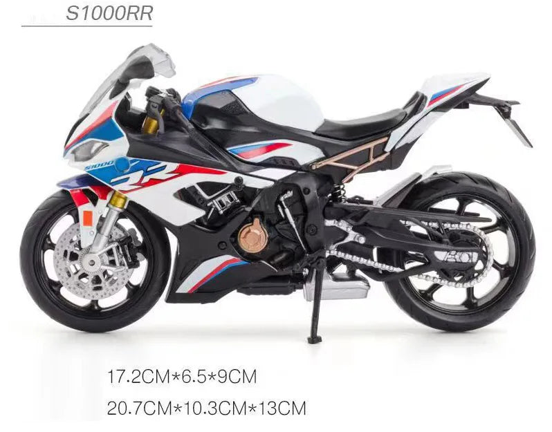 1/12 BMW S1000RR Motorcycle Toy 1:12 RMZ City Diecast Metal Racing Model Super Sport Miniature Collection Gift For Boy Children Leedoar