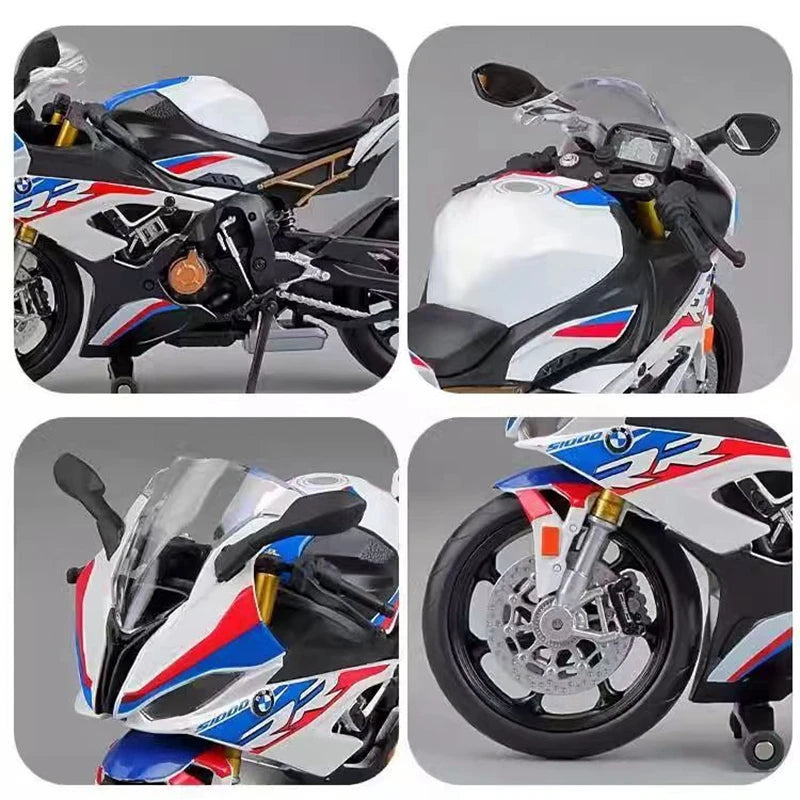 1/12 BMW S1000RR Motorcycle Toy 1:12 RMZ City Diecast Metal Racing Model Super Sport Miniature Collection Gift For Boy Children Leedoar