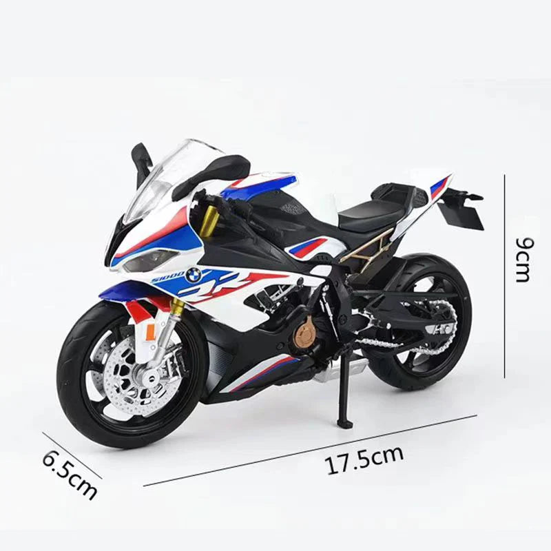 1/12 BMW S1000RR Motorcycle Toy 1:12 RMZ City Diecast Metal Racing Model Super Sport Miniature Collection Gift For Boy Children Leedoar