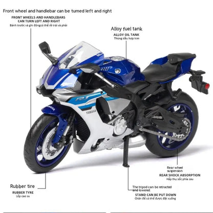 1:12 Scale Motorcycle Model Die Cast Metal with Plastic Parts Motorcycle 2020 YAMAHA YZF-R6 Leedoar