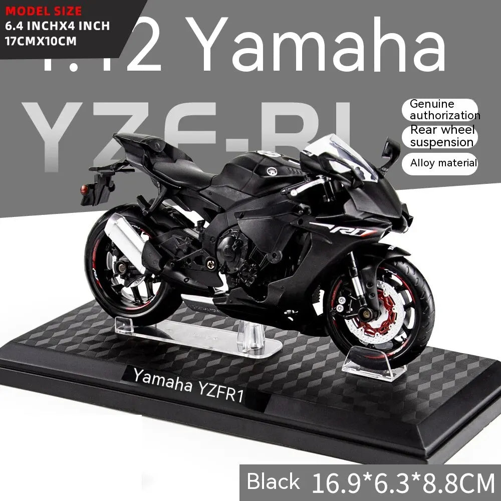 1:12 Scale Motorcycle Model Die Cast Metal with Plastic Parts Motorcycle 2020 YAMAHA YZF-R6 Leedoar