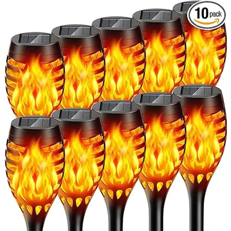 Solar Flame Torch Light Flickering Light Waterproof Garden Decoration Outdoor Lawn Path Yard Patio Floor Lamp Leedoar