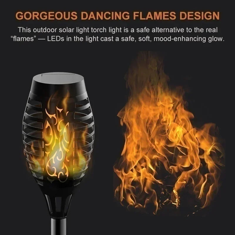 Solar Flame Torch Light Flickering Light Waterproof Garden Decoration Outdoor Lawn Path Yard Patio Floor Lamp Leedoar