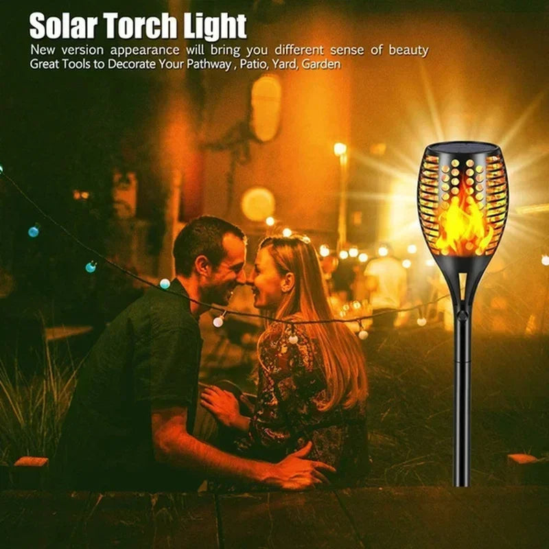 Solar Flame Torch Light Flickering Light Waterproof Garden Decoration Outdoor Lawn Path Yard Patio Floor Lamp Leedoar