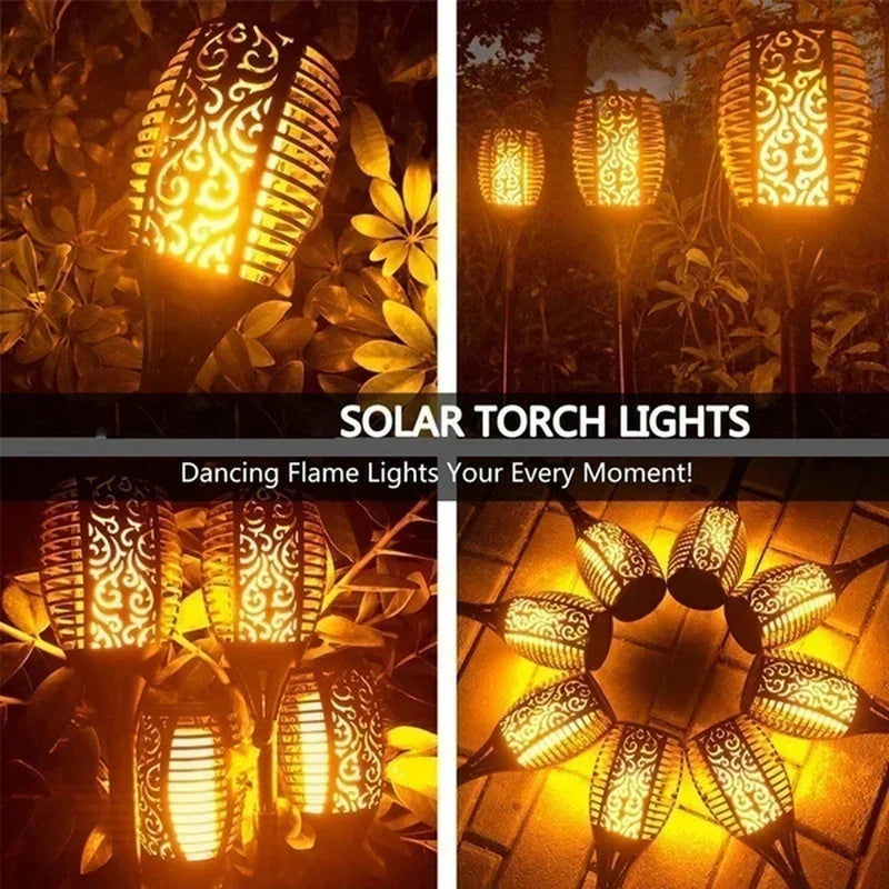 Solar Flame Torch Light Flickering Light Waterproof Garden Decoration Outdoor Lawn Path Yard Patio Floor Lamp Leedoar