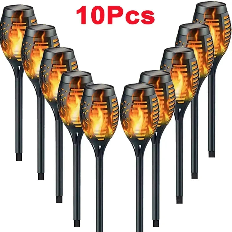 Solar Flame Torch Light Flickering Light Waterproof Garden Decoration Outdoor Lawn Path Yard Patio Floor Lamp Leedoar