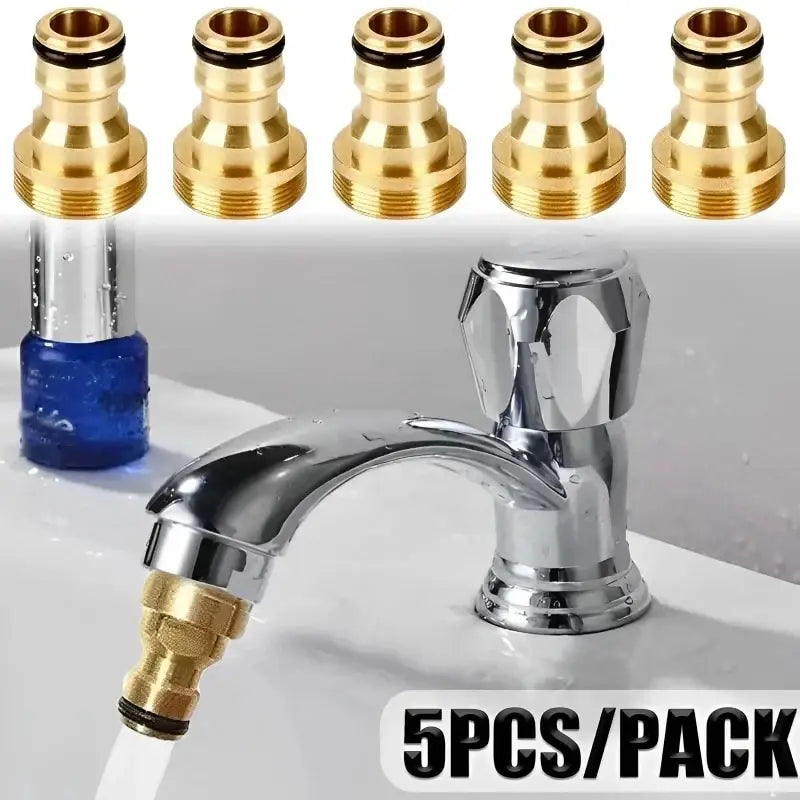 1/2/5PCS Universal Tap Kitchen Adapters Brass Faucet Watering Garden Tools Tap Connector Mixer Hose Adaptor Basin Fitting Leedoar