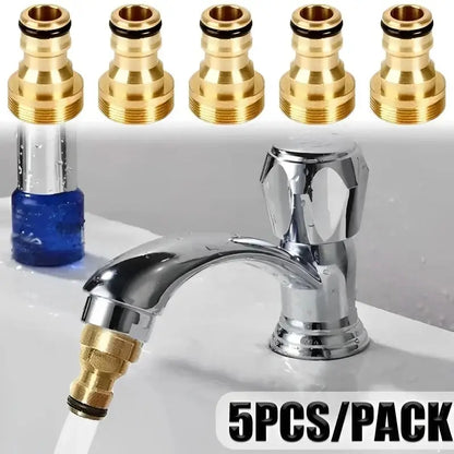 1/2/5PCS Universal Tap Kitchen Adapters Brass Faucet Watering Garden Tools Tap Connector Mixer Hose Adaptor Basin Fitting Leedoar