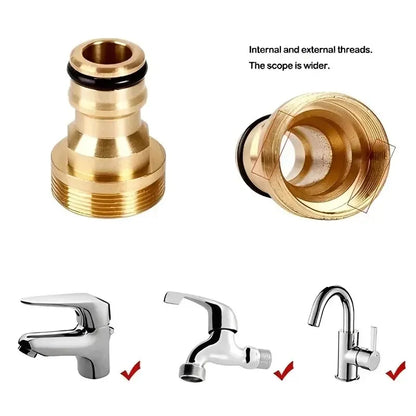 1/2/5PCS Universal Tap Kitchen Adapters Brass Faucet Watering Garden Tools Tap Connector Mixer Hose Adaptor Basin Fitting Leedoar