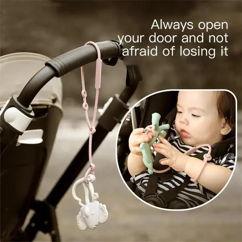 1~2PCS New Silicone Toy Safety Straps Newborn Teething Soother Chew Dummy Chains Adjustable Baby Pacifier Clip Teether Straps Leedoar