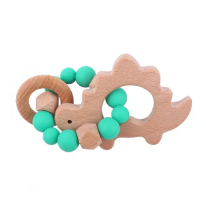 1-2pcs Baby Pacifier Clip Wooden Teethers Bracelet Set Cartoon Star Cloud Cat Silicone Beads Babies Teething Toy Anti-lost Chain