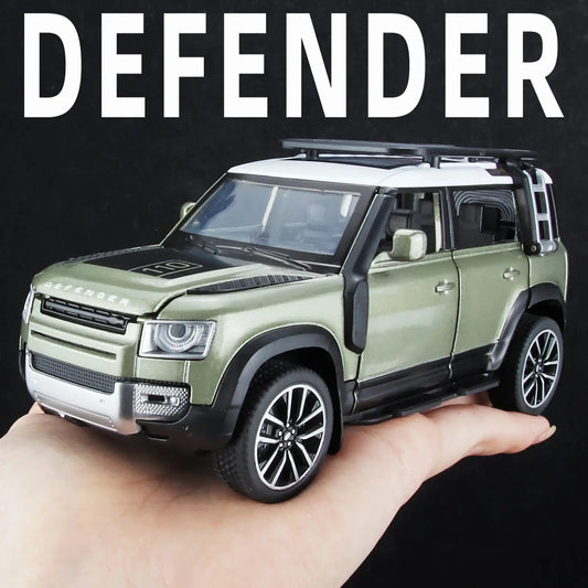 1/32 Diecast Model Car Pullback Vehicle Toy Collection para Land Rover New Defender 110, presente, com som e luz 