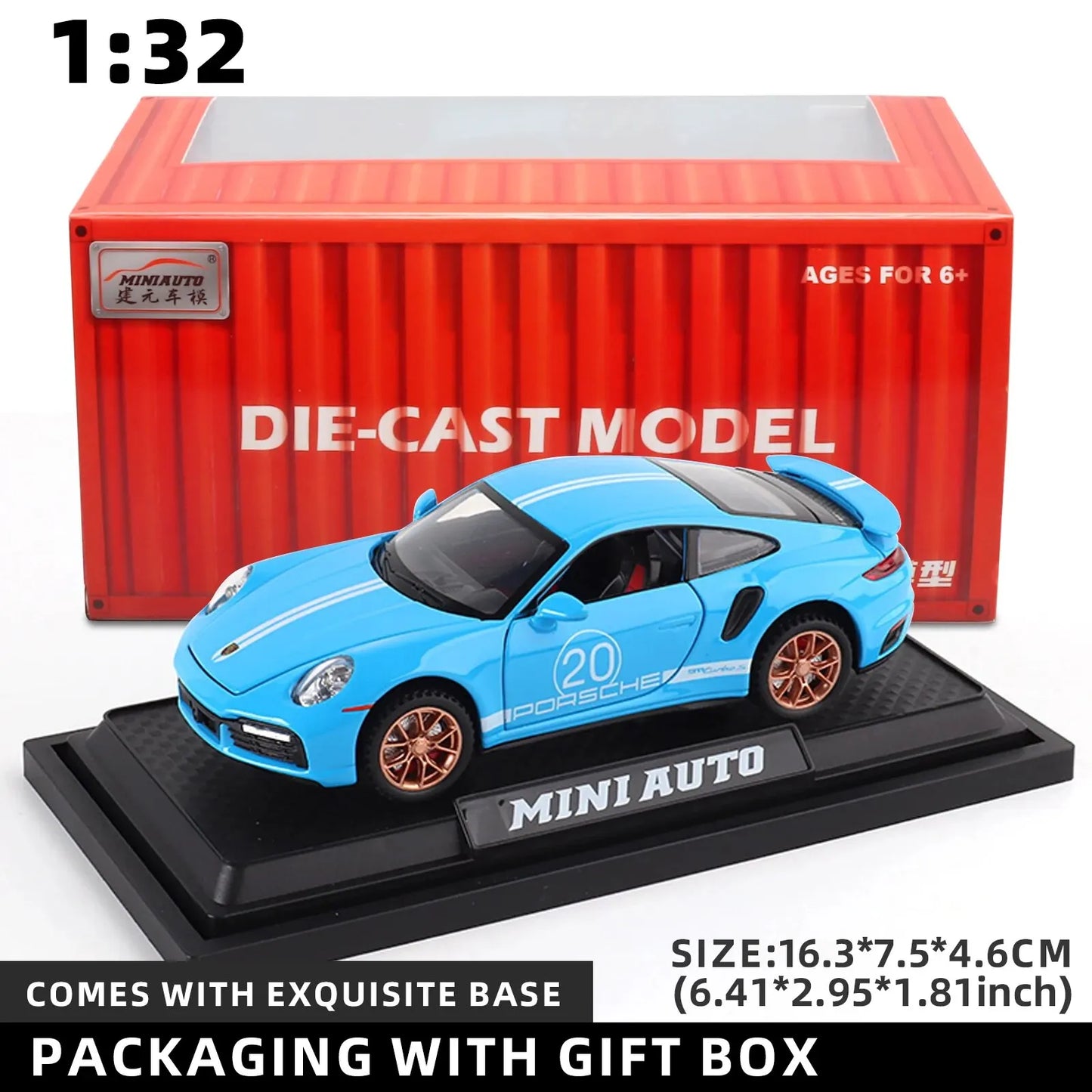 1:32 Porsche 911 GT3 RS Egghell White 1/32 Scale Diecast Metal Model Toy Sports Car Leedoar