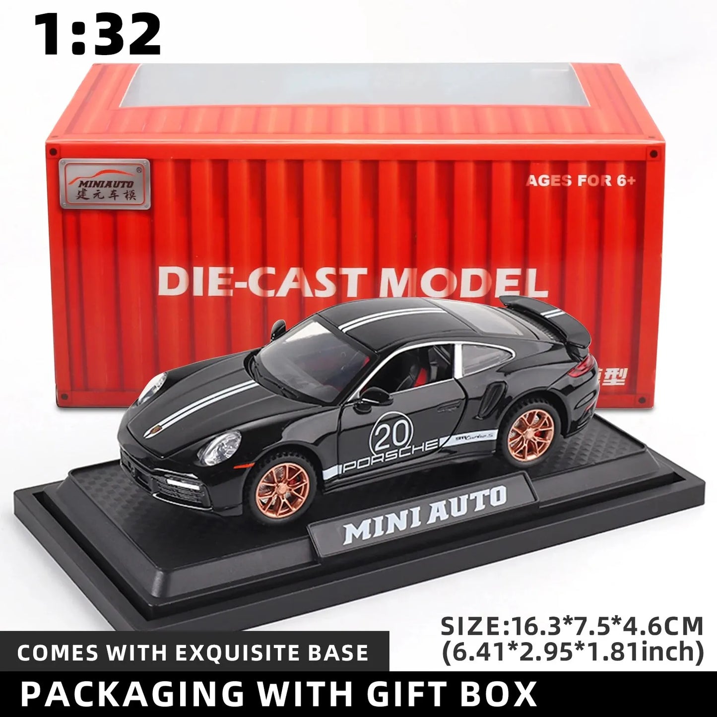 1:32 Porsche 911 GT3 RS Egghell White 1/32 Scale Diecast Metal Model Toy Sports Car Leedoar