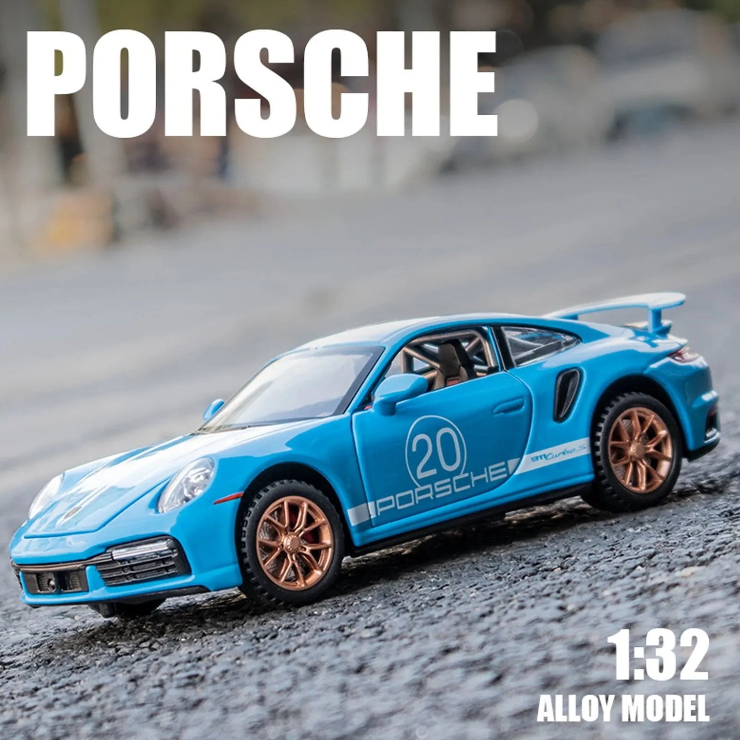 1:32 Porsche 911 GT3 RS Egghell White 1/32 Scale Diecast Metal Model Toy Sports Car Leedoar