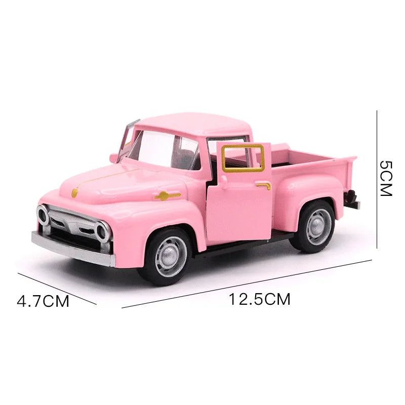 1:32 Escala Clássico Pickups Caminhão Modelo de Carro Liga Pull Back Diecast &amp; Brinquedos Veículo Para Meninos Crianças Coleção de Natal Carro de Brinquedo