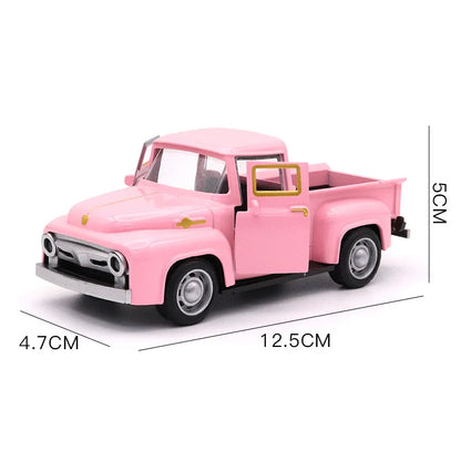 1:32 Escala Clássico Pickups Caminhão Modelo de Carro Liga Pull Back Diecast &amp; Brinquedos Veículo Para Meninos Crianças Coleção de Natal Carro de Brinquedo