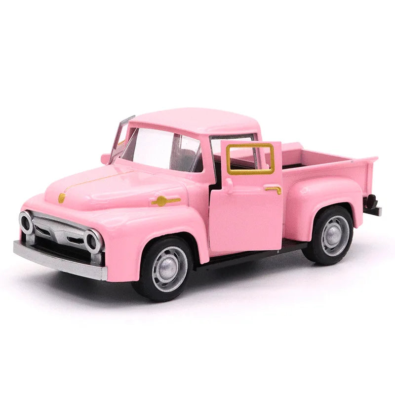 1:32 Escala Clássico Pickups Caminhão Modelo de Carro Liga Pull Back Diecast &amp; Brinquedos Veículo Para Meninos Crianças Coleção de Natal Carro de Brinquedo